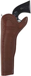 Slim Jim Holster, left hand,
7-1/2" barrel, fits Colt Single Action Army revolvers and others Slim Jim Holster, left hand,
7-1/2" barrel, fits Colt Single Action Army revolvers and others